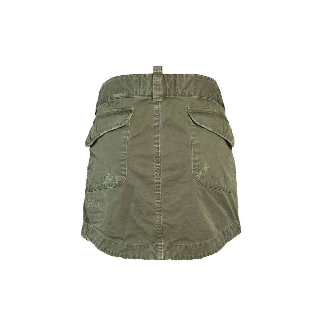 Dsquared2 Green Cotton Military Miniskirt