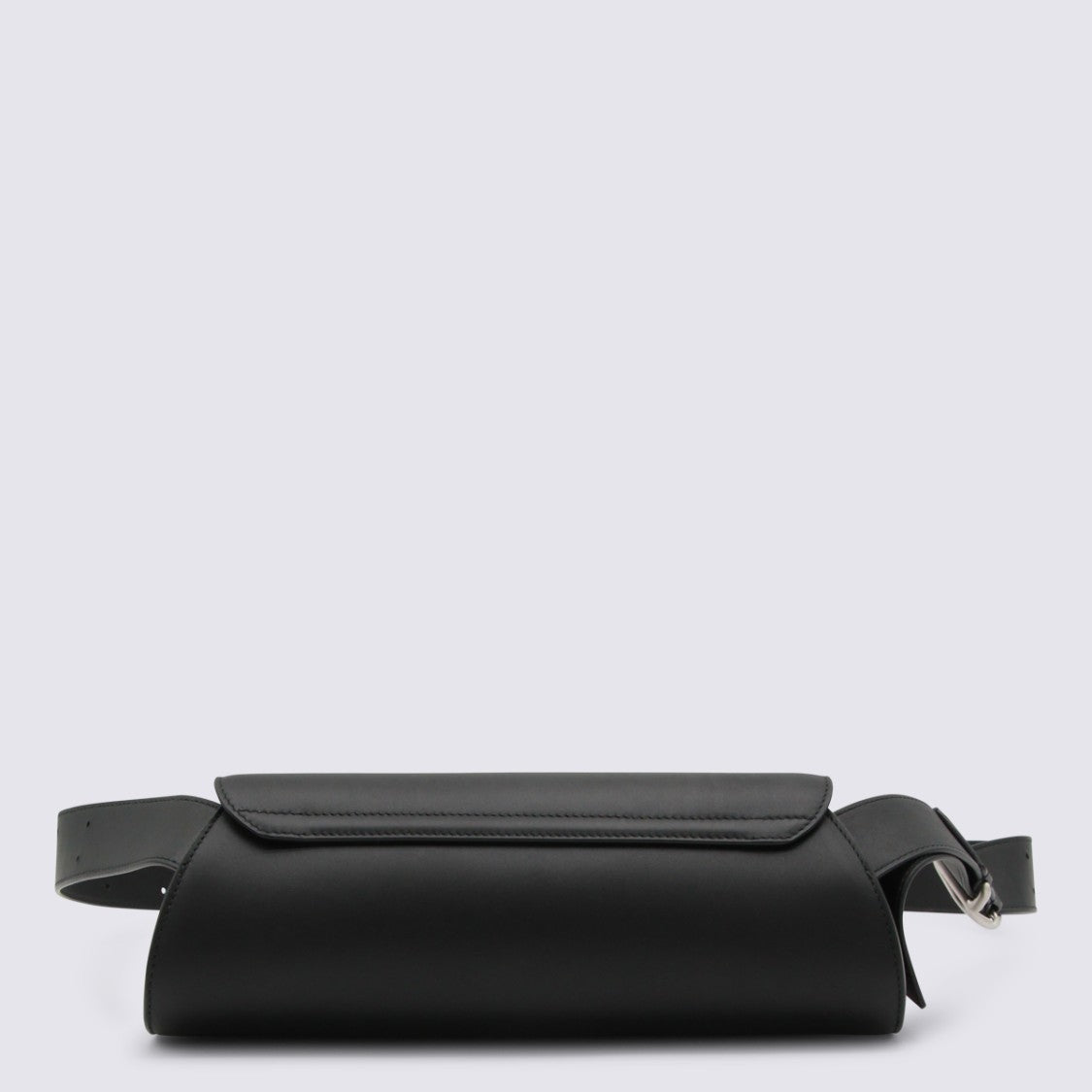 Jil Sander Curved Flap Closure Bag With Adjustable Strap And Silver Hardware