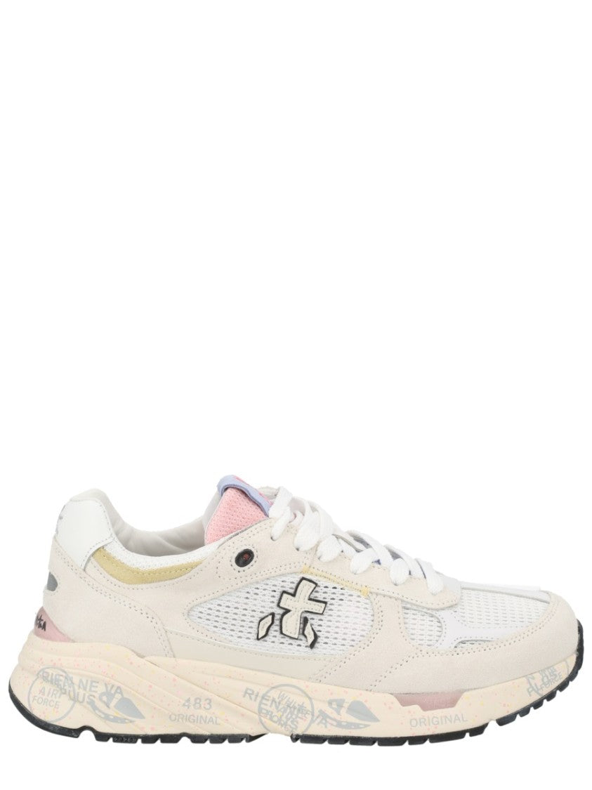 Premiata Mased Mesh Calfskin Sneakers