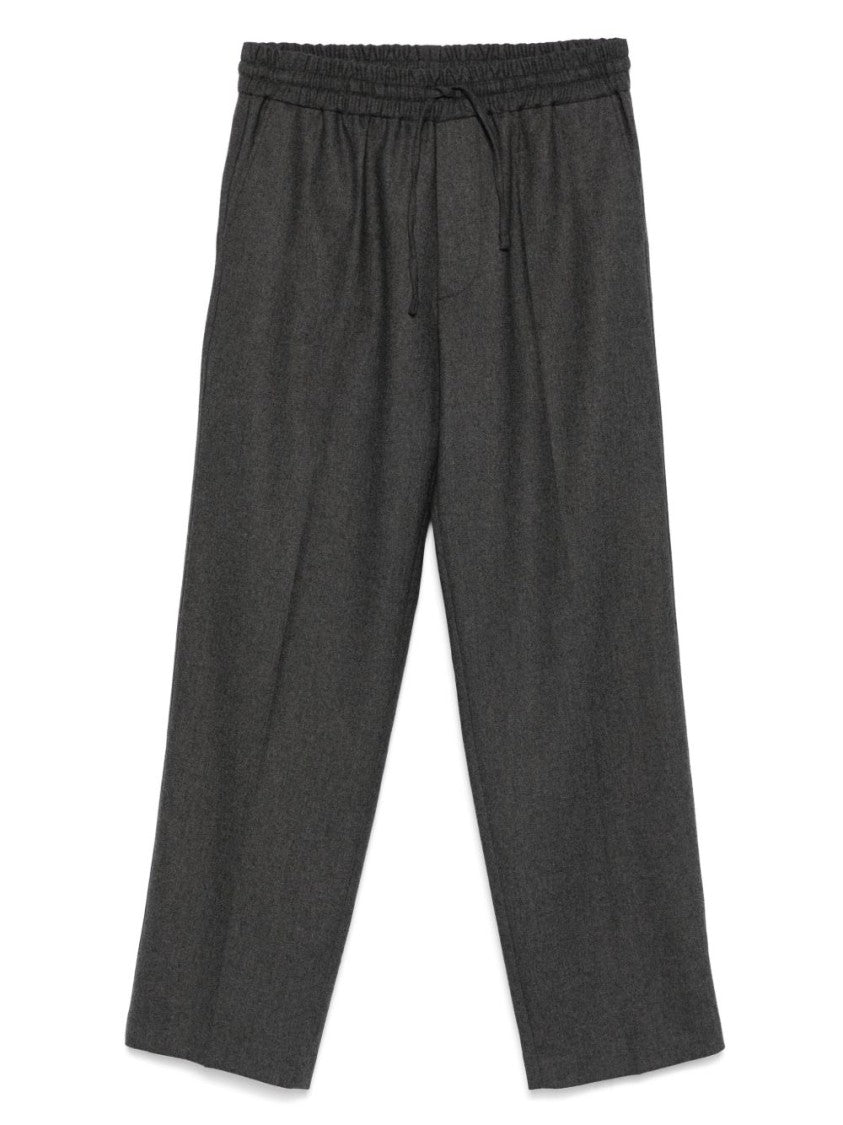 Drôle De Monsieur Relaxed-Fit Flannel Trousers With Elasticated Waistband