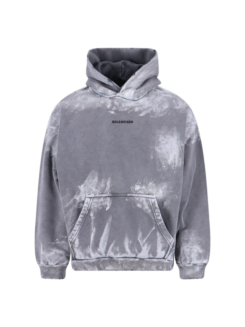 Balenciaga Logo Hoodie Gray