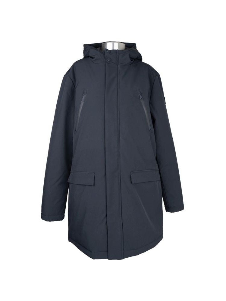 Sergio Moretti Solid Blue Casual Jacket With Concealed Zip And Functional Pockets