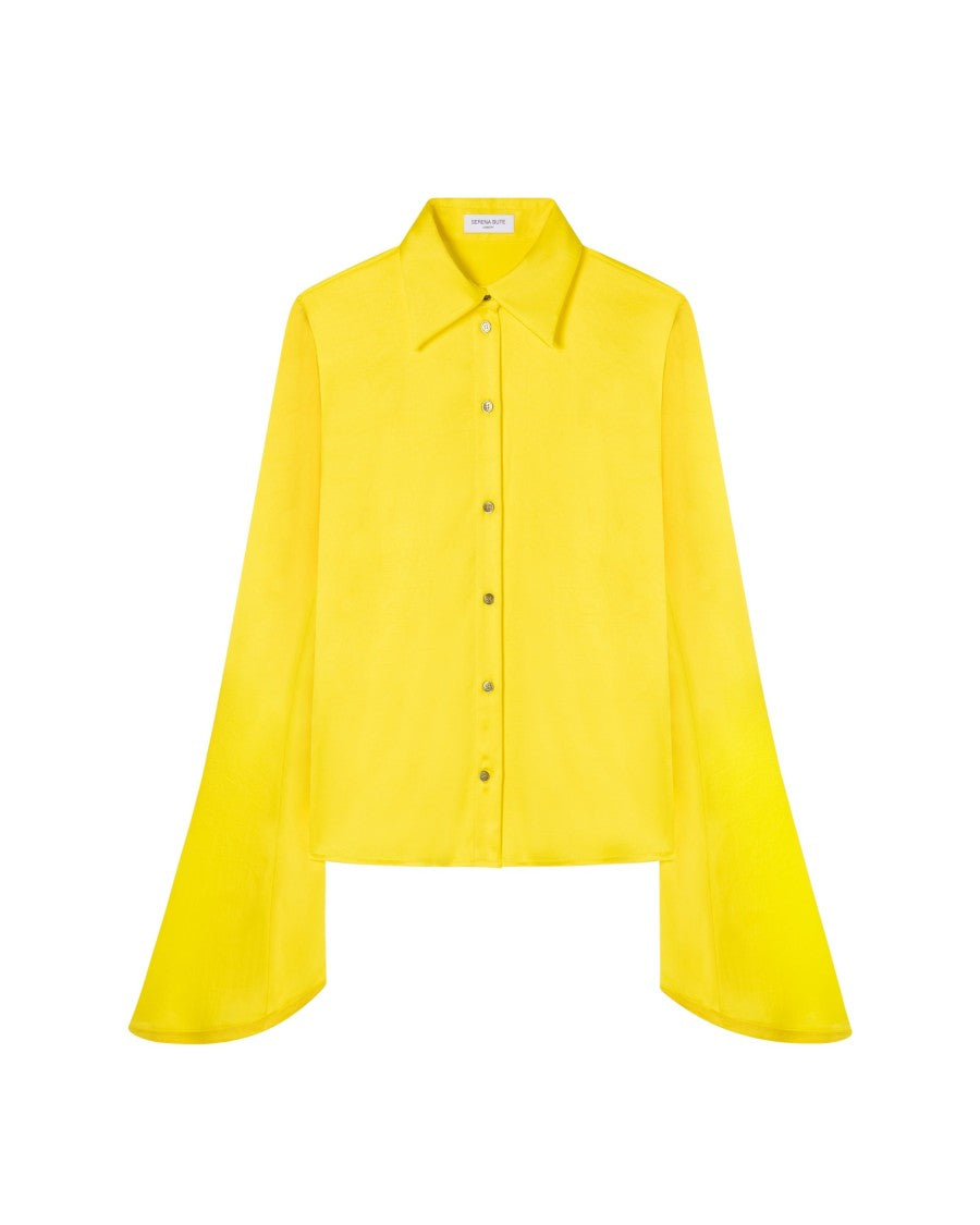 Serena Bute Flared Sleeve Shirt - Bright Yellow
