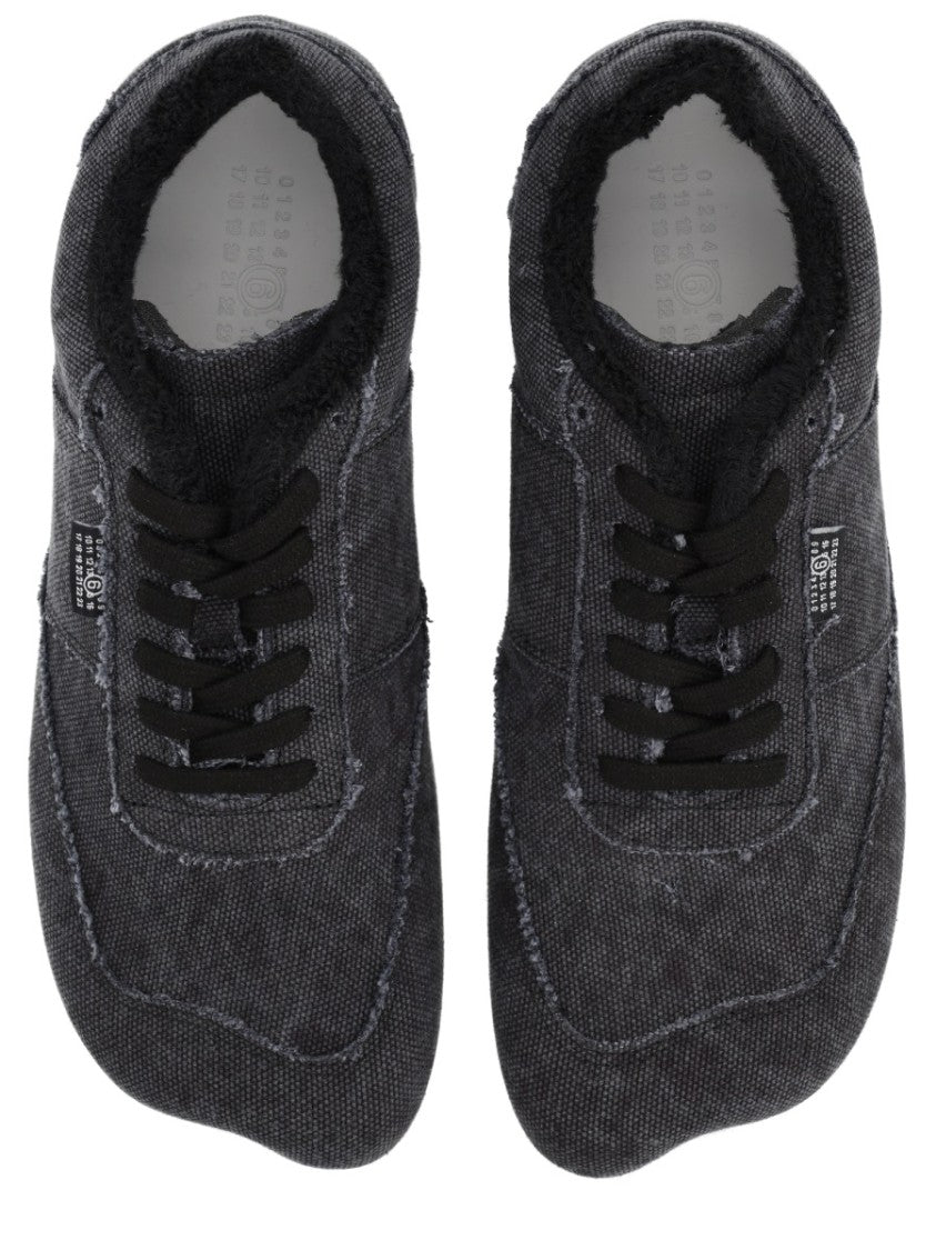 Mm6 By Maison Margiela Black Anatomical Cotton Canvas Sneakers