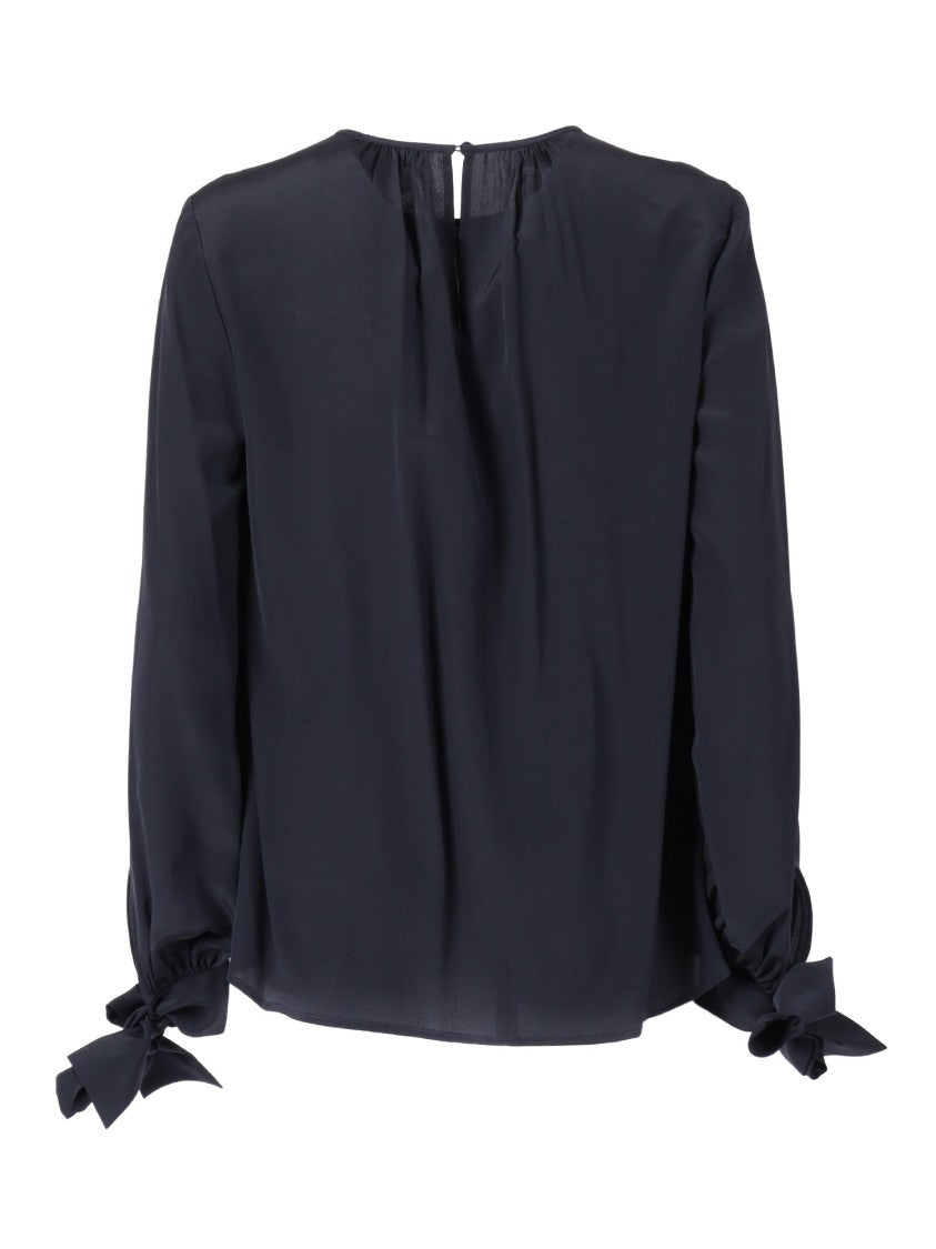 Max Mara Silk Blouse With Classic Collar And Button Front