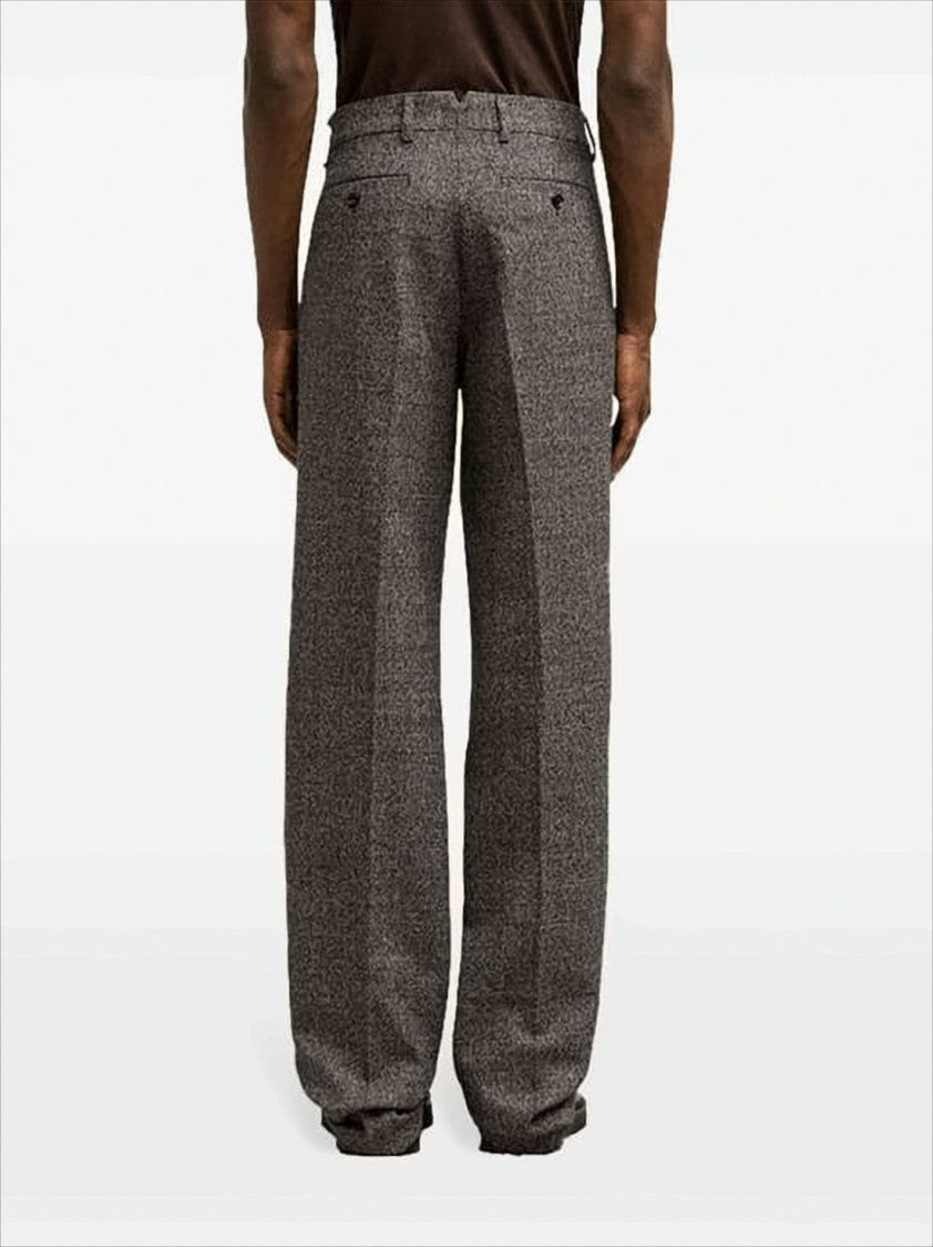 Ami Paris Straight-Leg Textured Wool-Cotton Suit Pants