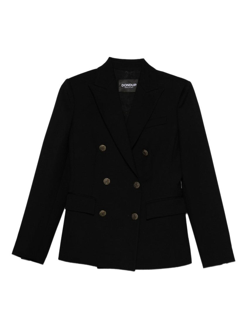 Dondup Tailored Double-Breasted Nero Jacket With Sharp Lapels