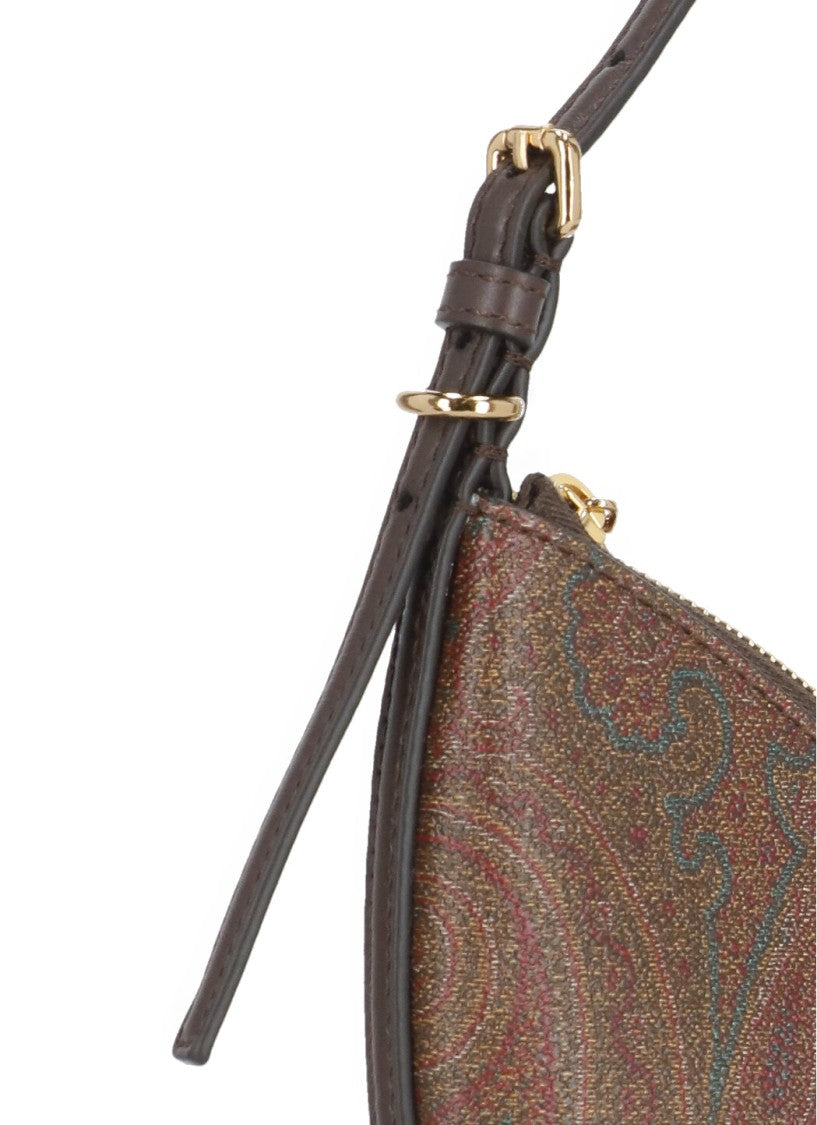 Etro Crescent-Shaped Brown Paisley Jacquard Etro Handbag