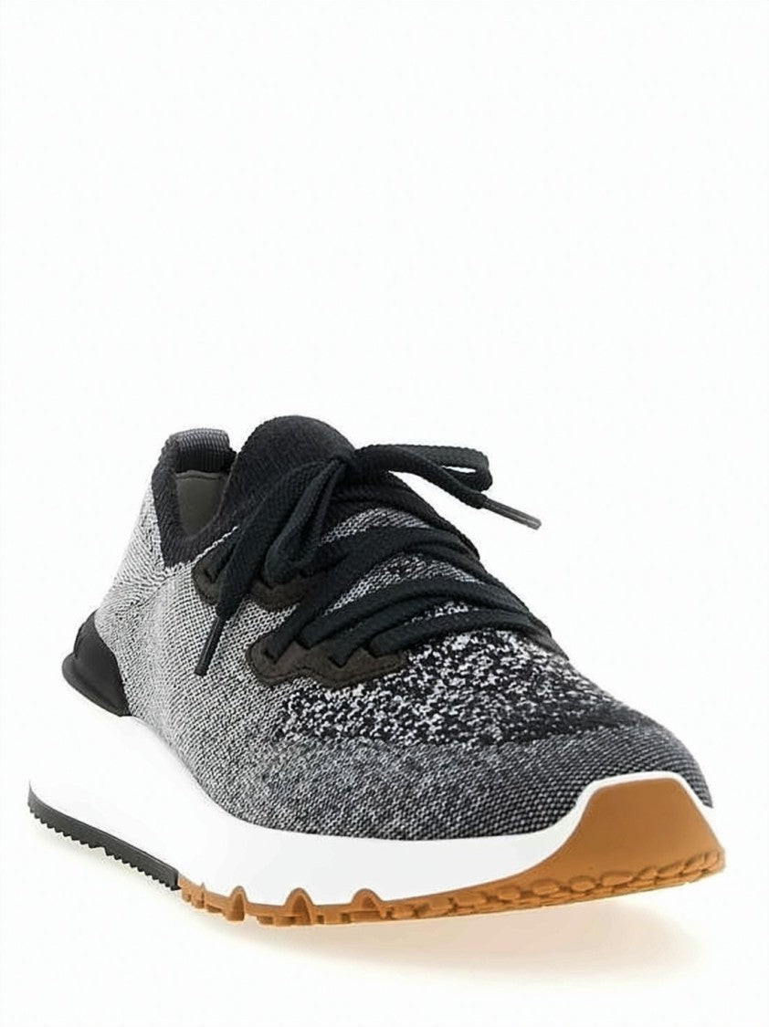 Brunello Cucinelli Gradient Knit Runner With Sock-Like Collar And Cushioned Sole