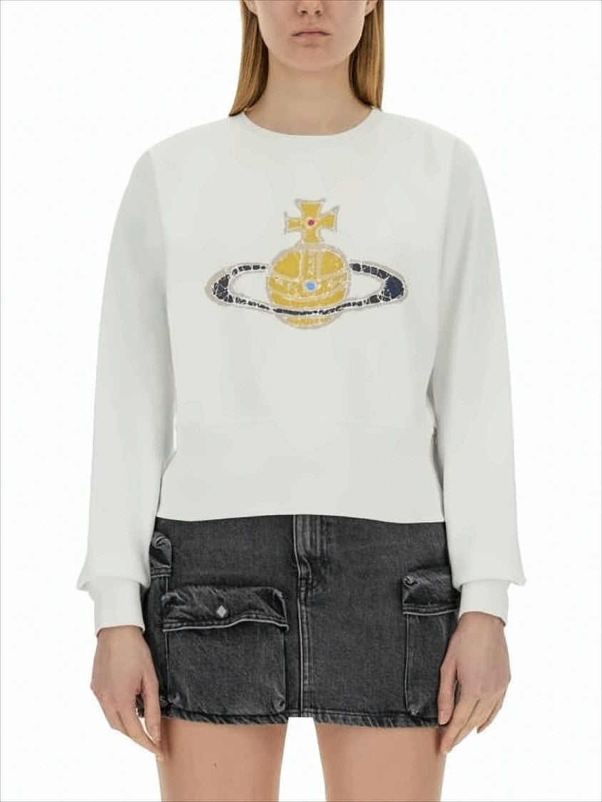Vivienne Westwood Cropped Long-Sleeve T-Shirt With Graphic Design