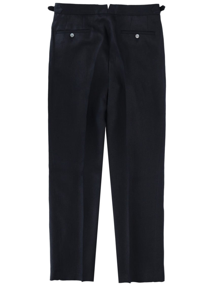 Boss Relaxed Fit Pleated Linen Pants