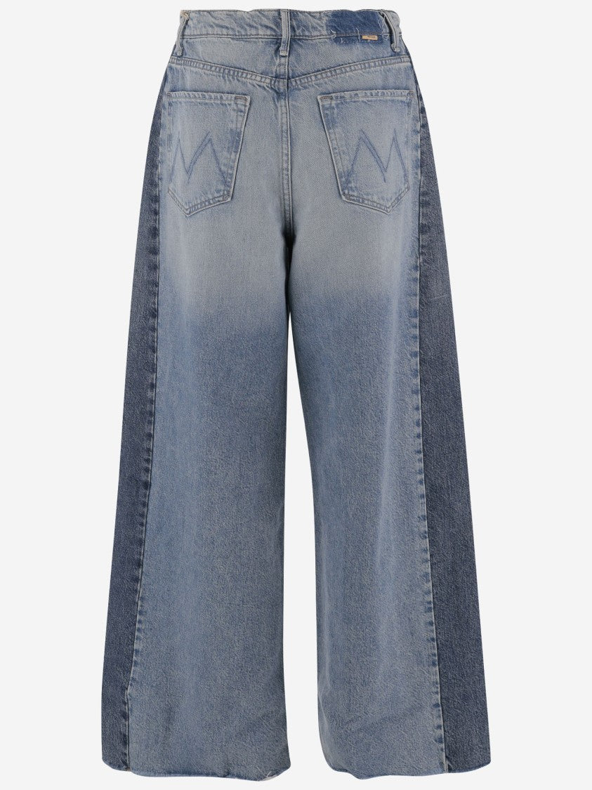 Mother Patchwork Denim Jeans With Classic Five-Pocket Design And Wide Fit