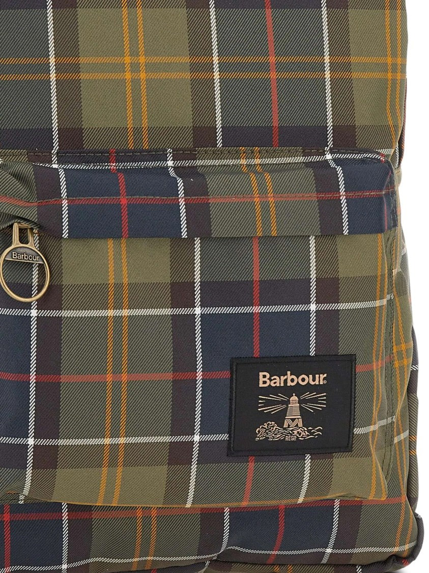 Barbour Tartan Pattern Adjustable Straps Backpack