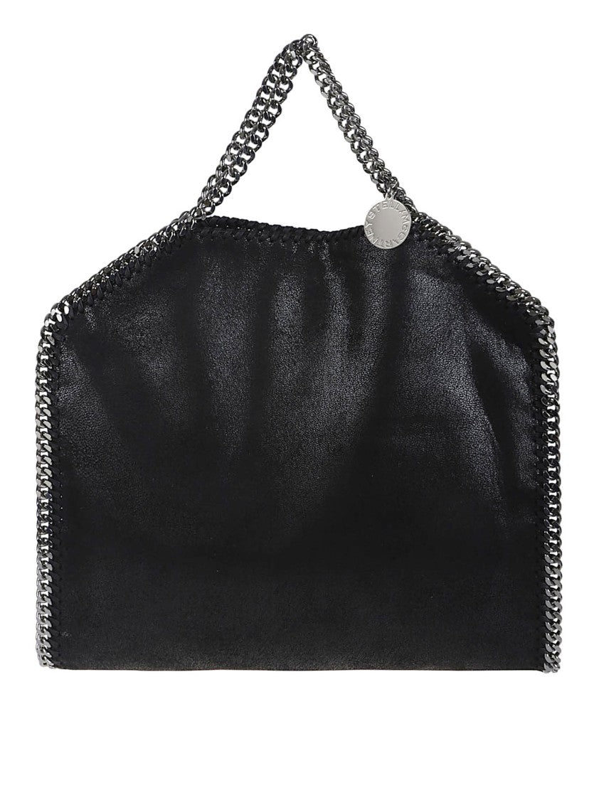 Stella Mccartney Foldable Black Tote With Iconic Chain Detail