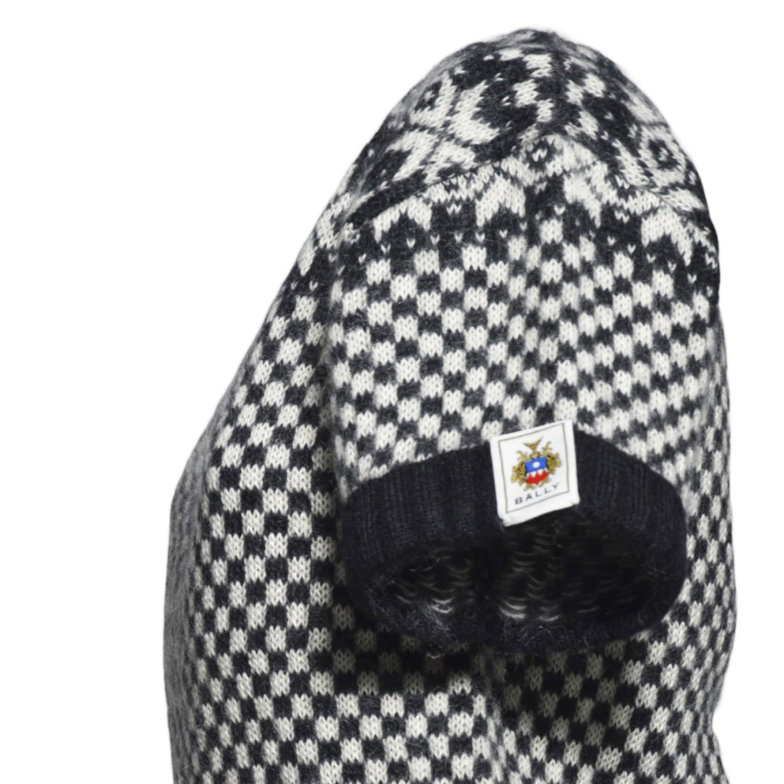 Bally Black/White Checkered Silk And Mohair Top