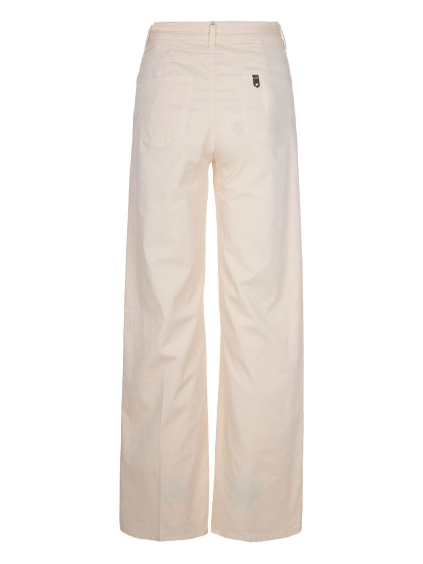 Liu Jo Beige Belt Tonal Topstitching Jeans