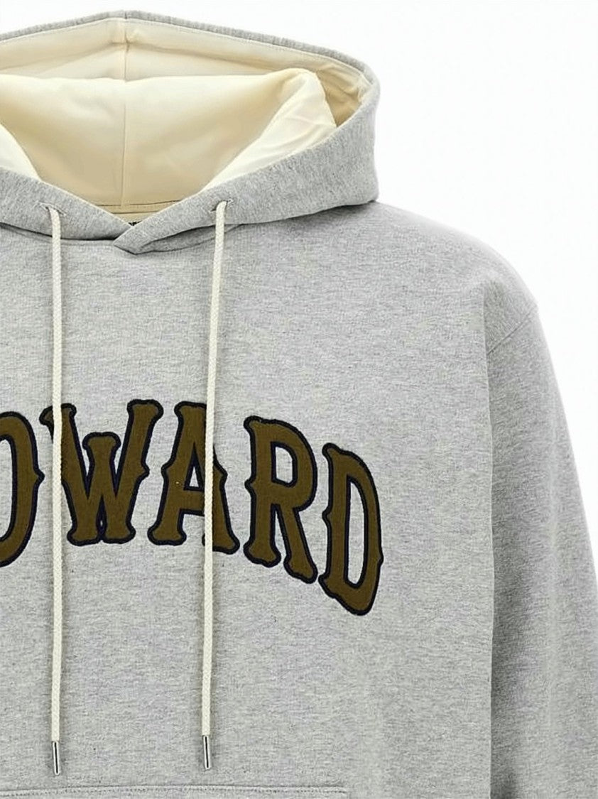 Wales Bonner Cropped Hoodie With Contrasting Drawstring And Bold Lettering