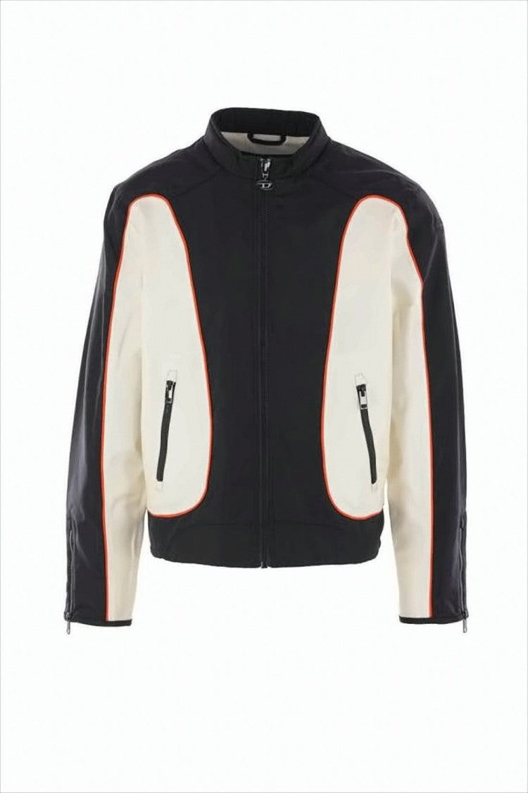 Diesel Cropped Color-Block Jacket With Zip Pockets