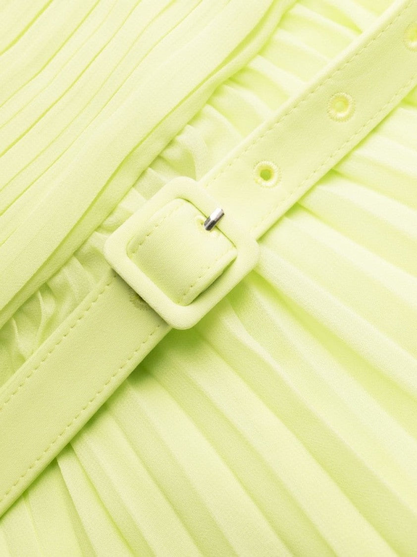 Self-Portrait Lime Chiffon Mini Dress