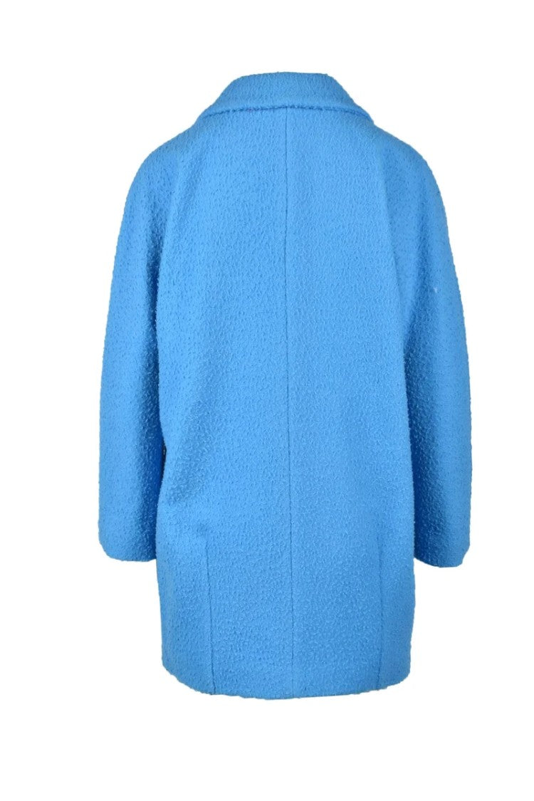 Annie P. Wool Mohair Polyamide Coat - Turquoise