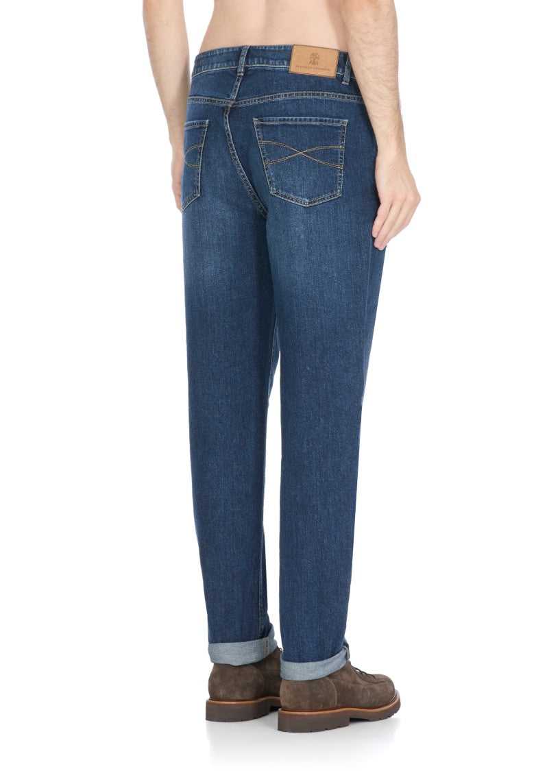 Brunello Cucinelli Blue Cotton Jeans