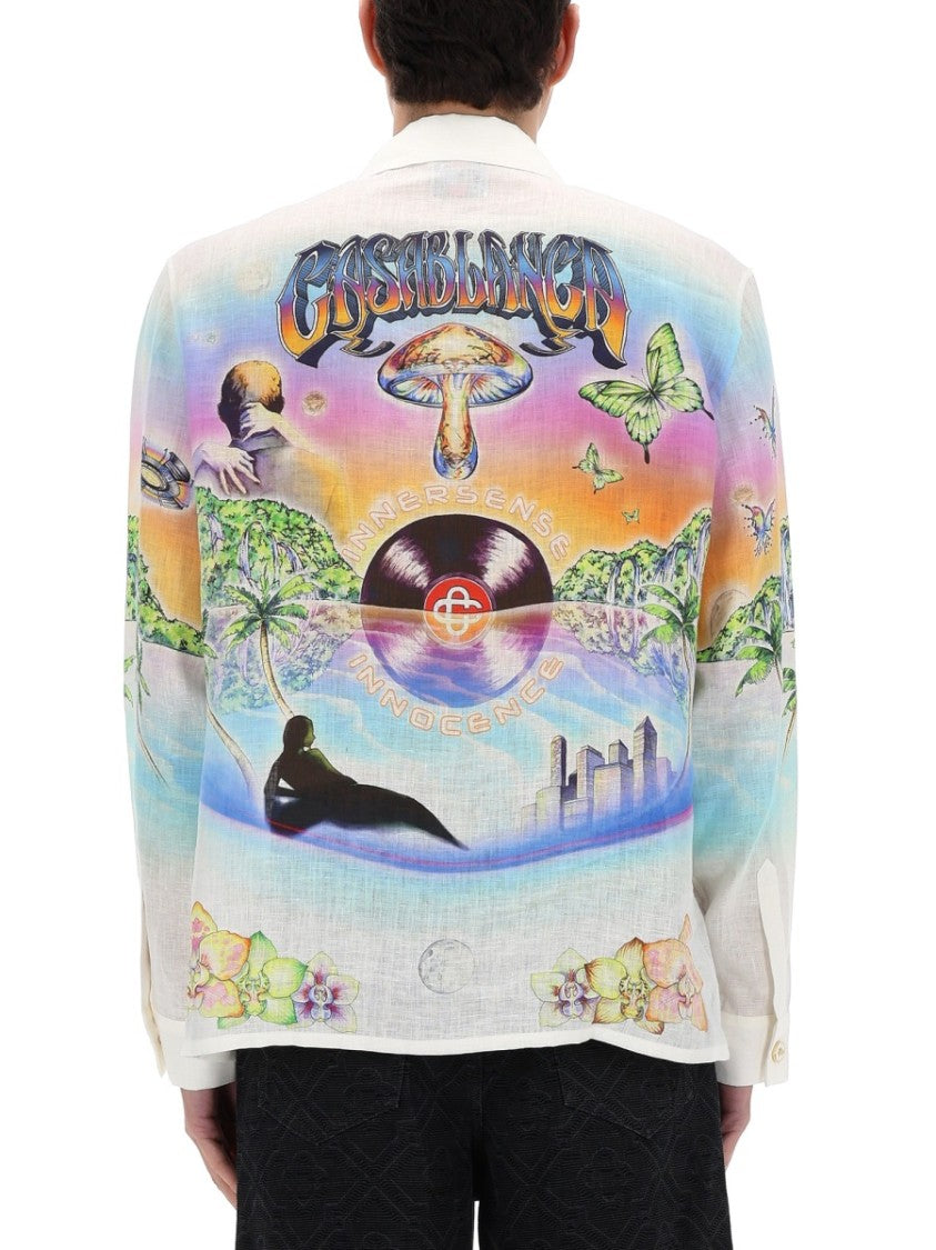 Casablanca Innocence Printed Lightweight Linen Shirt