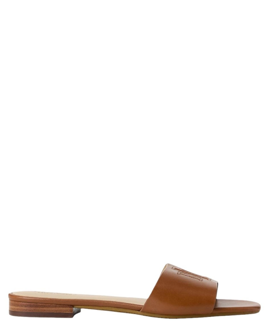 Lauren Ralph Lauren Everley Slide Sandals – Brown Leather