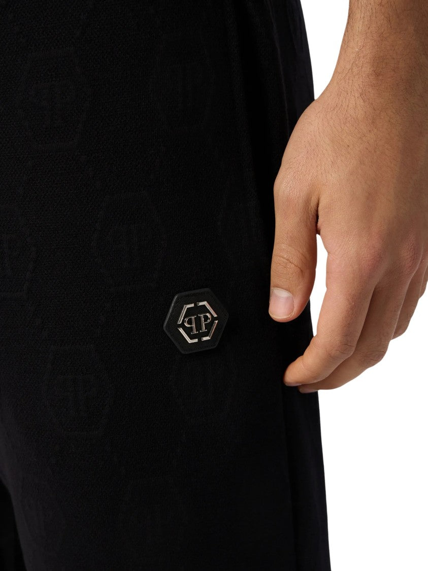 Philipp Plein Black Jogging Pants With Elasticated Waistband And Logo Patch