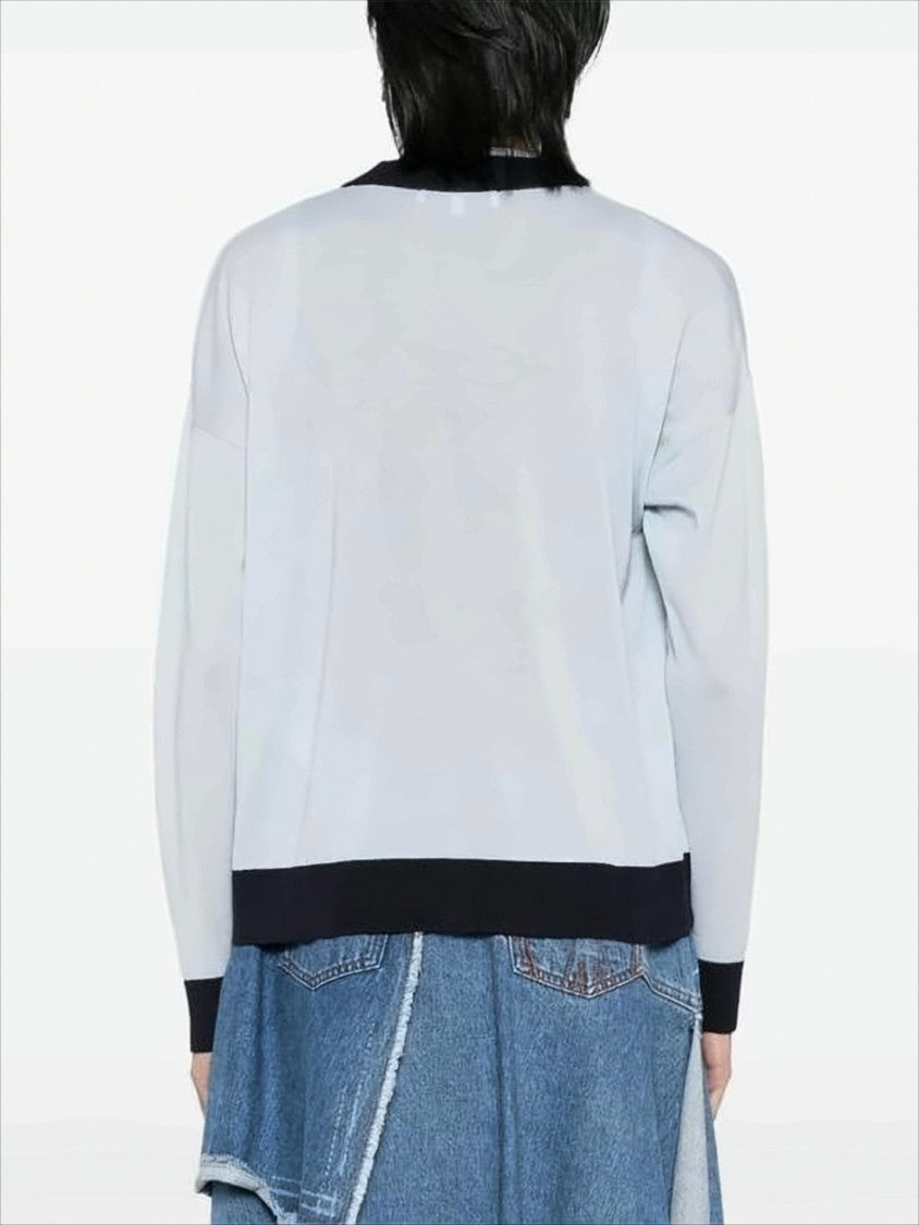 Maison Kitsuné Wool Cardigan With Contrast Trim And Embroidered Emblem