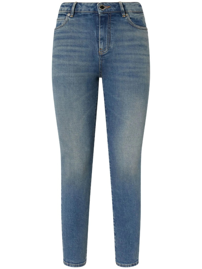 Pinko Mid-Rise Blue Skinny Jeans With Five-Pocket Design