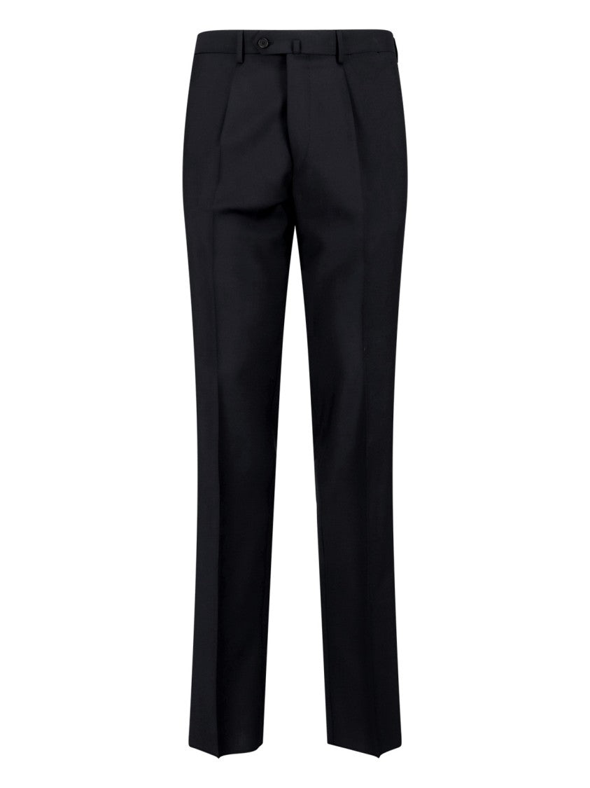 Caruso Black Double-Breasted Wool-Mohair Tailored Suit