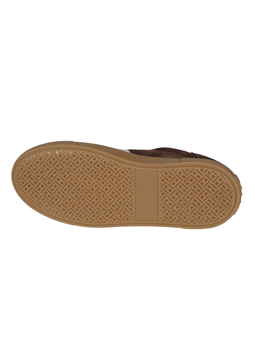 Hogan Low-Top Sneaker With Contrasting Logo And Suede Finish