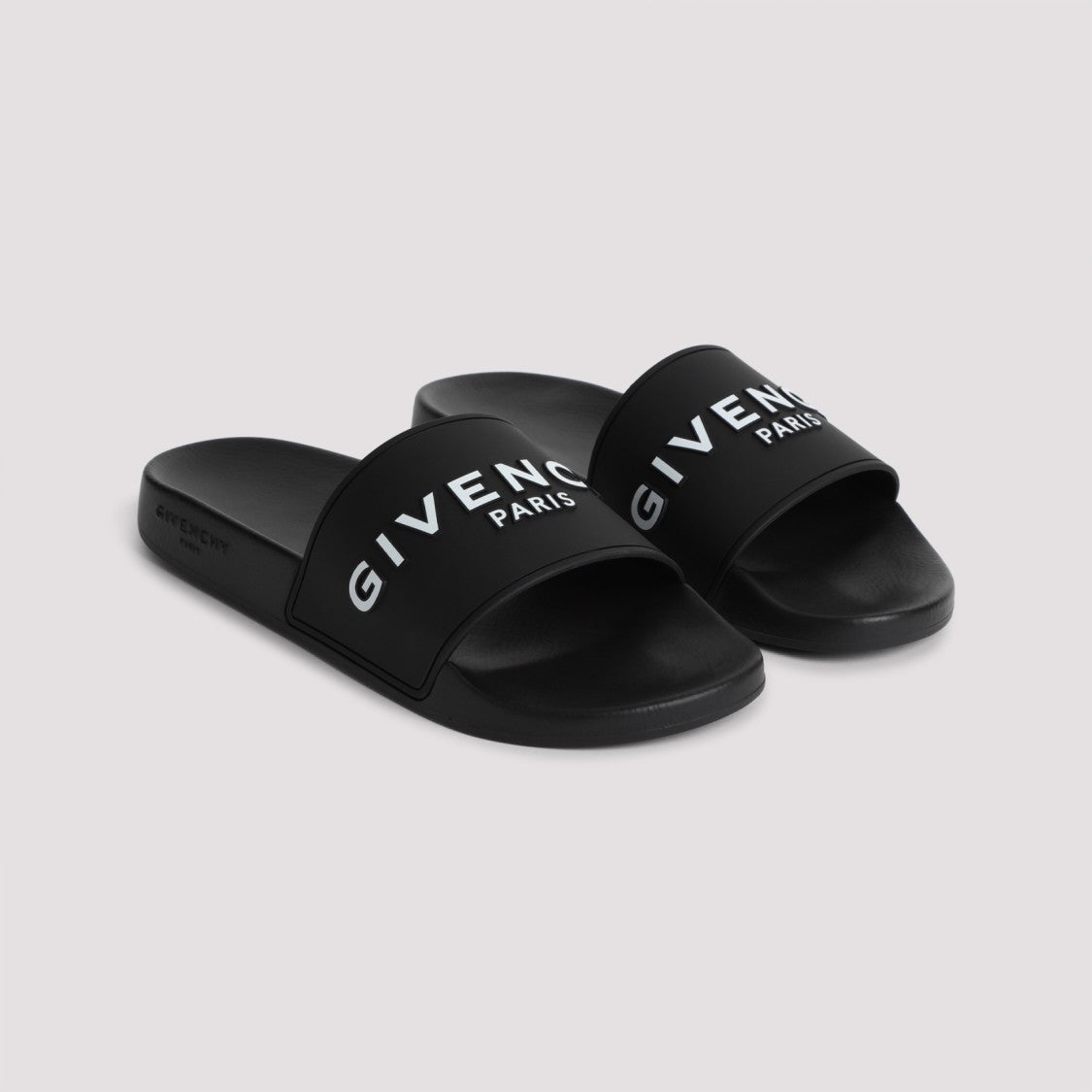 Givenchy Black Polyurethane Slide Flat Sandals