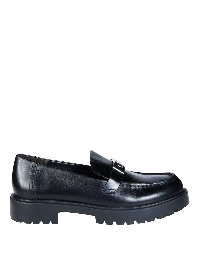 Tory Burch Leelee Lug Metallic Logo Leather Loafers