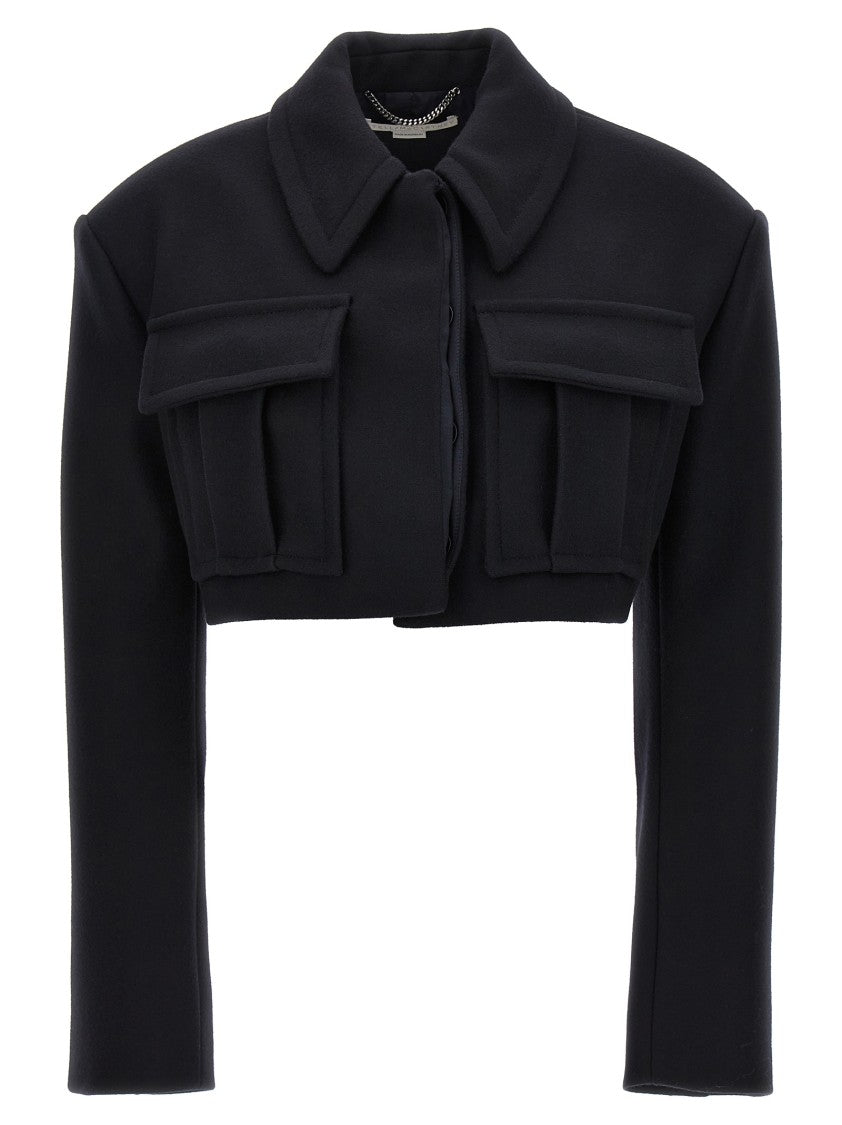 Stella Mccartney Cropped Wool Jacket With Button Closure