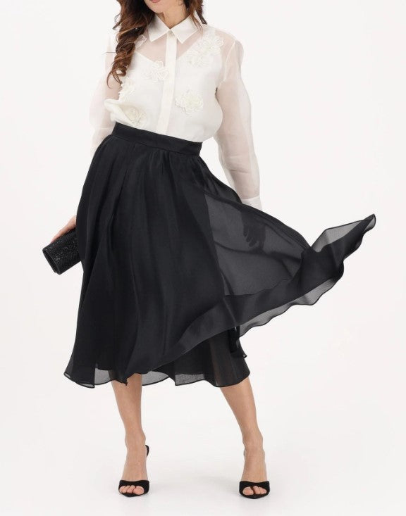 Max Mara Msecalle Silk Flared Midi Skirt