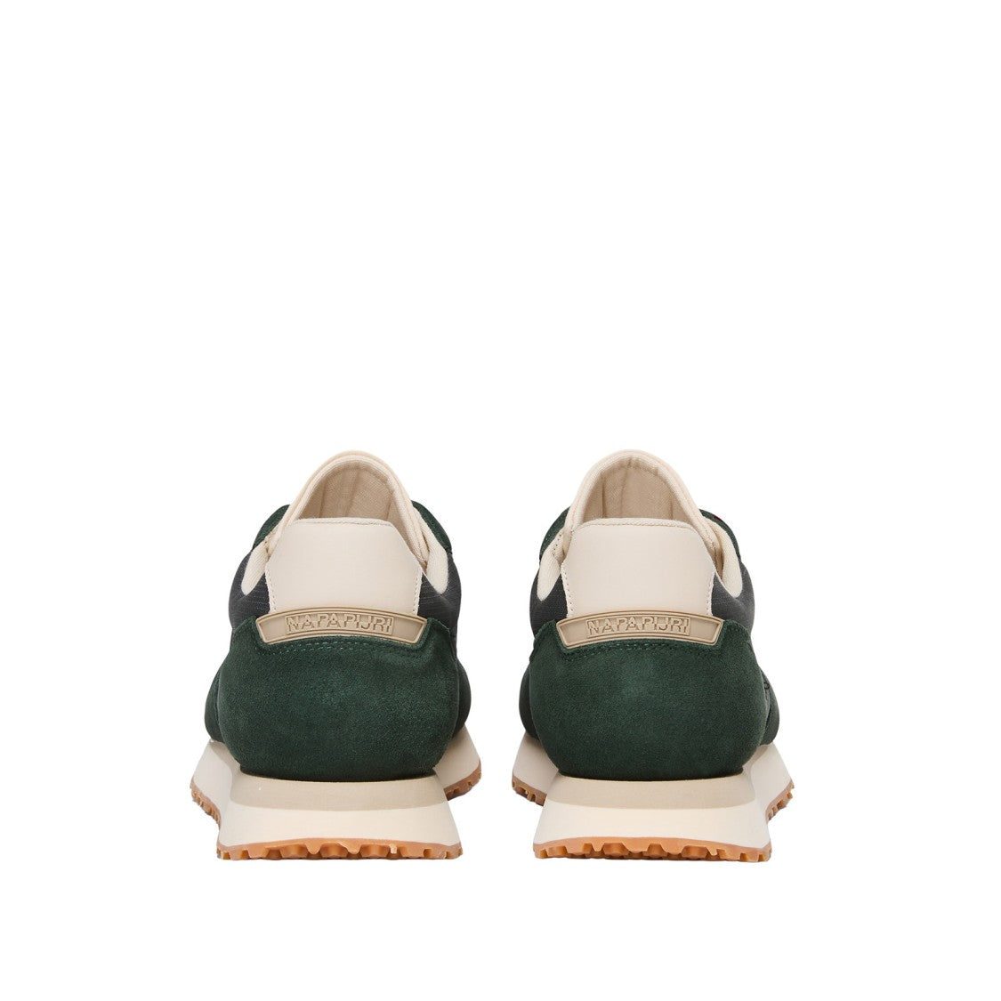 Napapijri Deep Green Suede And Technical Fabric Sneakers
