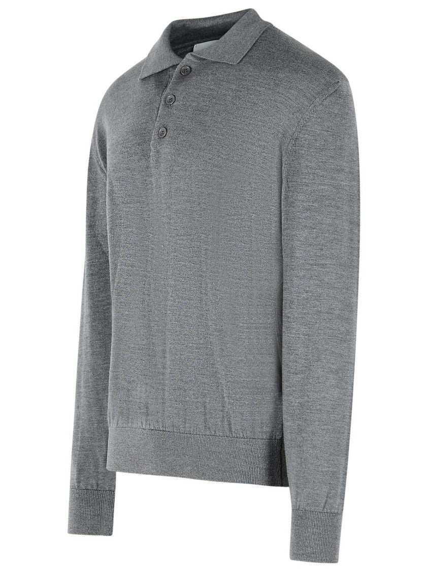 Costumein Micro Ribbed Grey Merino Wool Sweater