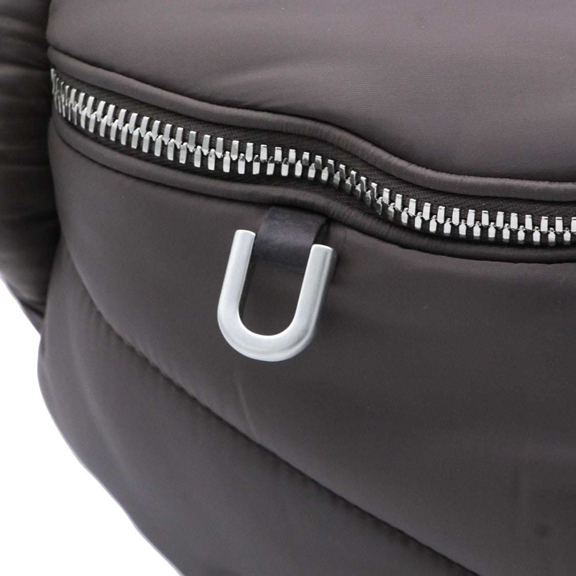 Moncler X Rick Owens Quilted Dark Grey Belt Bag With Adjustable Ribbon Closure