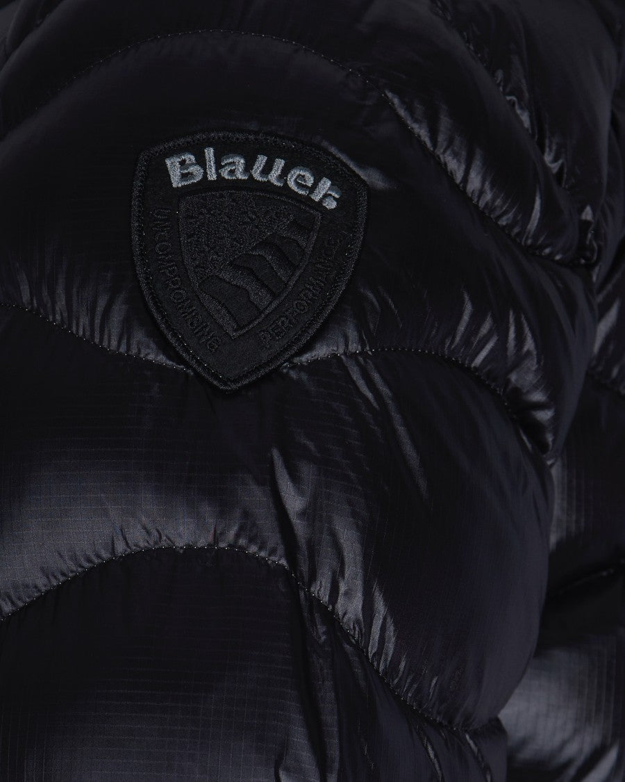 Blauer Black Bryant Glossy Quilted Nylon Down Jacket