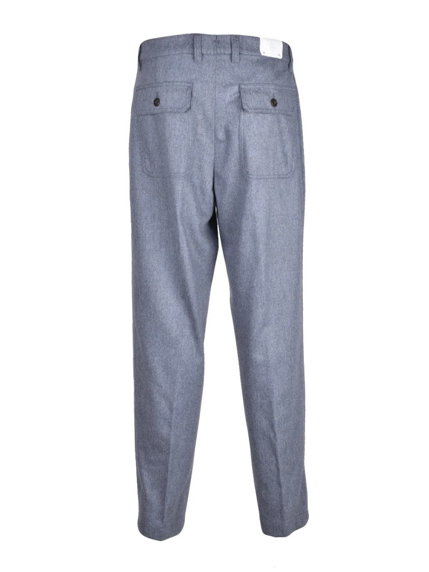 Eleventy Grey Wool-Blend Stretch Classic Formal Pants