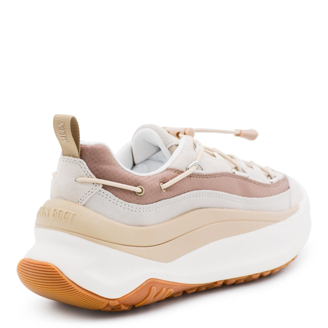 Moon Boot White And Beige Moon247 Xlace Sneakers