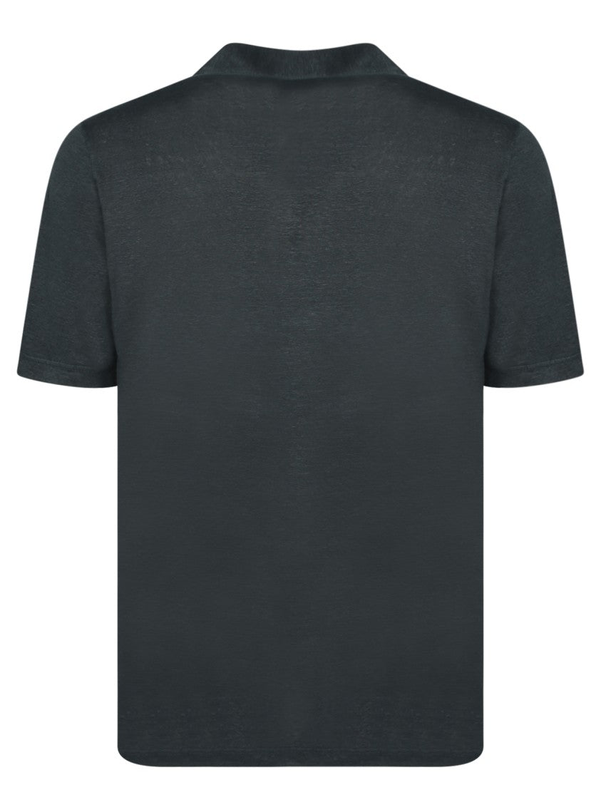 Dell'oglio Linen Polo T-Shirt With Subtle Collar