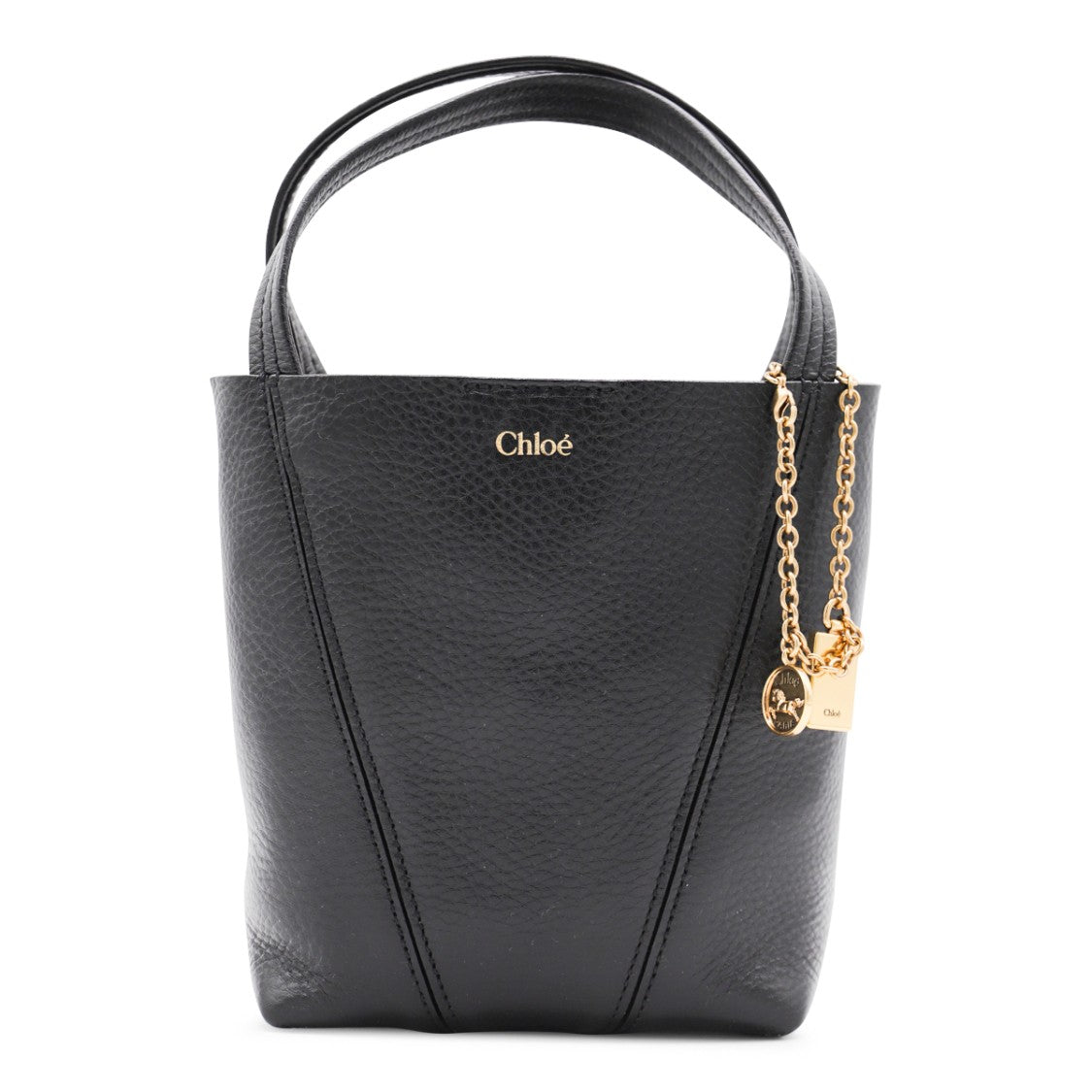 Chloé Textured Leather Spin Tote With Gold-Tone Accents