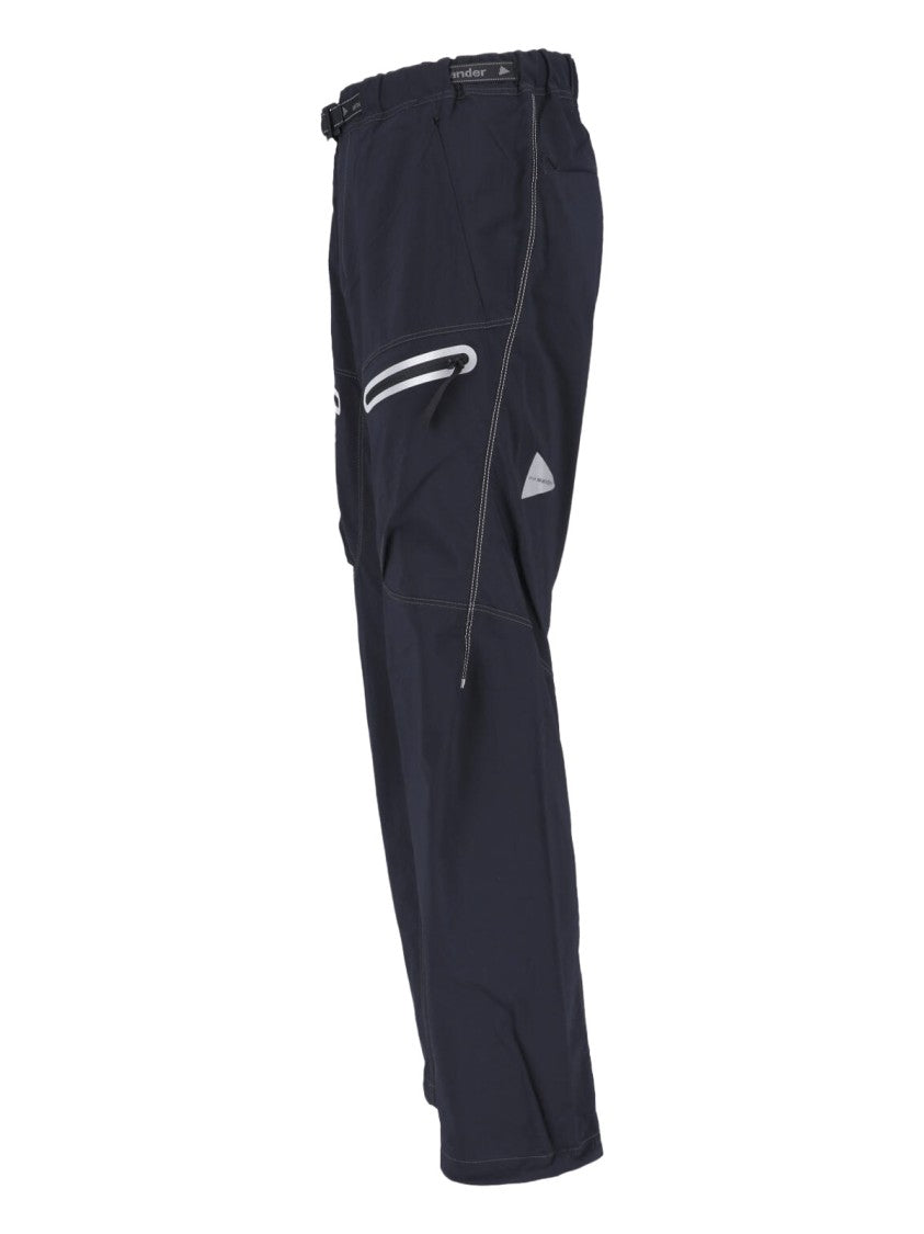 And Wander Black Water-Repellent Nylon Hike Elastic Trousers