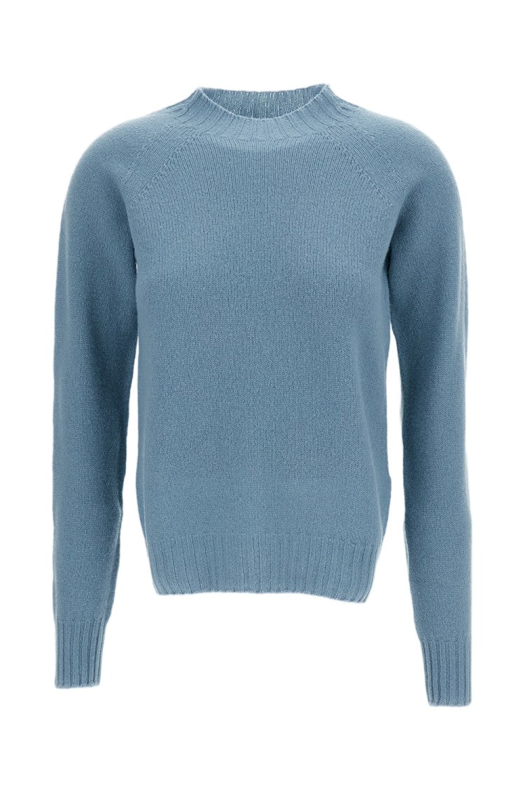 Drumohr Mock Neck Jersey-Knit Wool Sweater With Raglan Sleeves