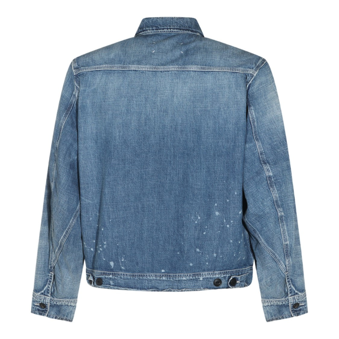 Maison Margiela Faded Blue Distressed Tailored Denim Jacket
