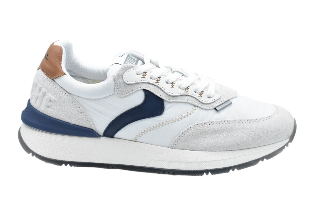 Voile Blanche White Navy Laced Casual Low Shoes