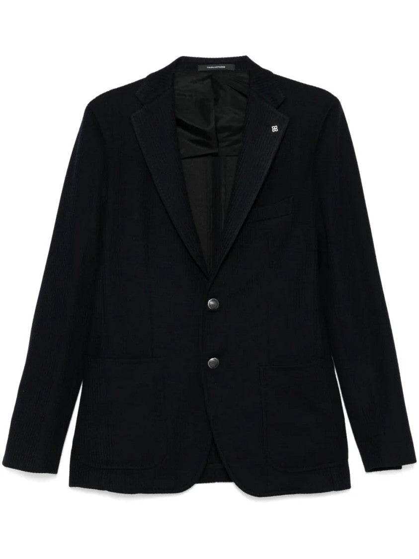 Tagliatore Ribbed-Knit Blazer With Tailored Fit
