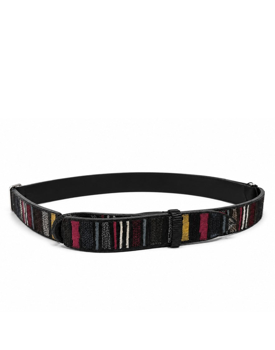 Orciani Multicolor Textured Leather Belt